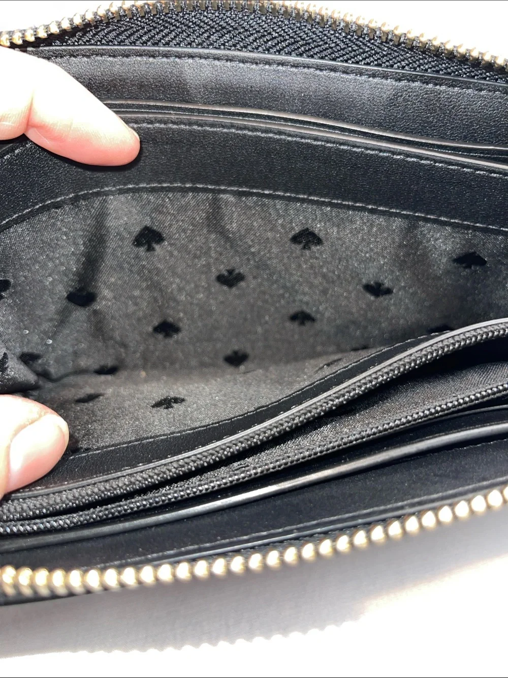 Kate Spade New York Black Leather Zip Around Continental Wallet
